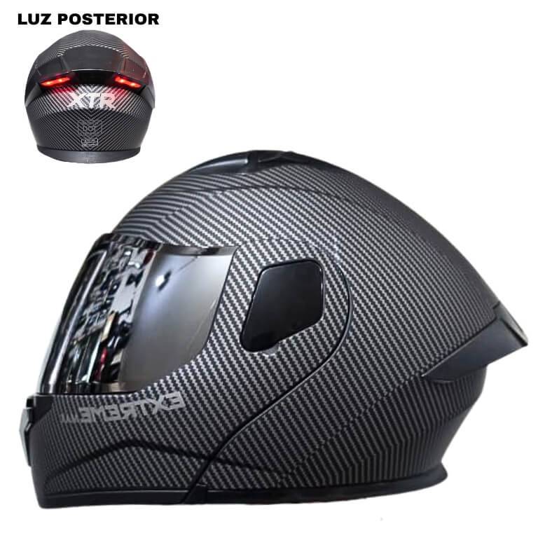 CASCO ABATIBLE CARBONO MATE C/LUZ