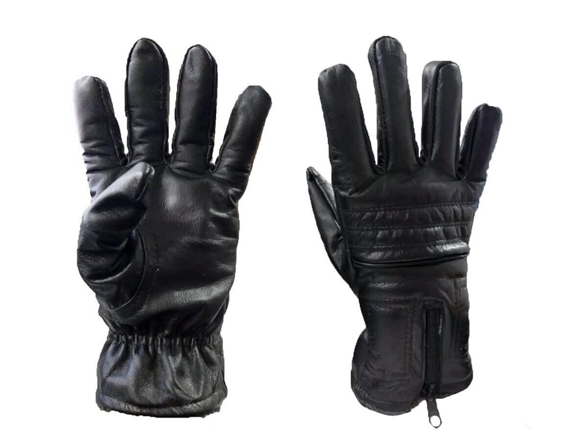 GUANTES CUERO 100% C/CIERRE Y RESORTE