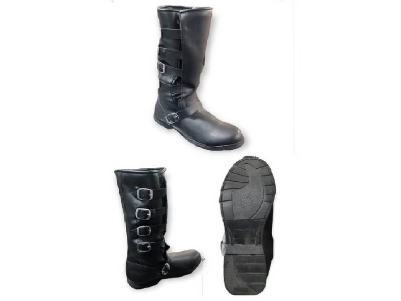 BOTAS CUERO IMPERM.LARGA C/HEBILLAS